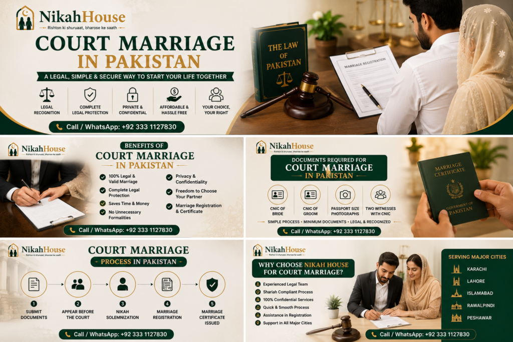 Court marriage in Pakistan for couples seeking a legally recognized and documented marriage