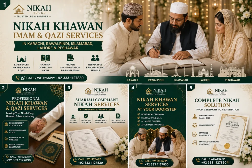 Nikah Khawan services available in Karachi Rawalpindi Islamabad Lahore and Peshawar