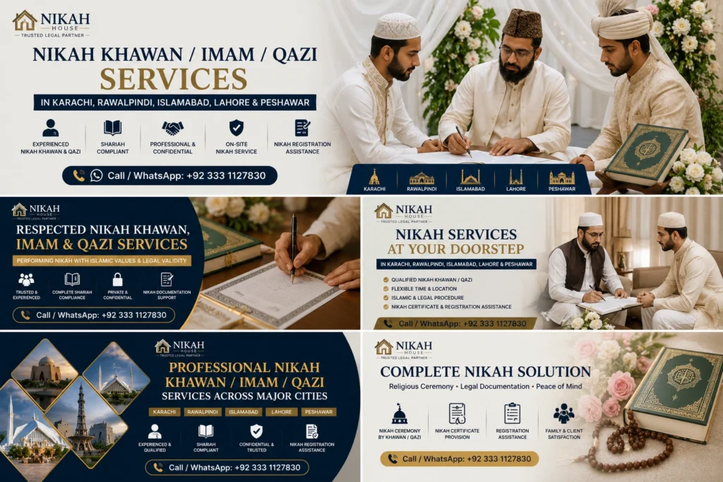 Shariah compliant Nikah ceremony performed by experienced Nikah Khawan in Pakistan
